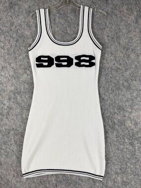 Womens Sporty 998 Tank Dress Knit Mini Size M Number Print Jersey